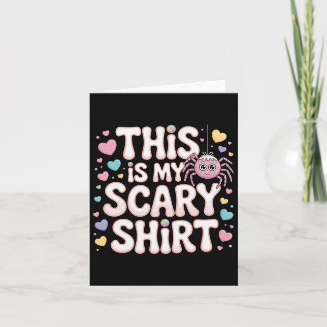 Carte C'Est Ma Chemise D'Halloween Araignée Fun Dire (Devant)