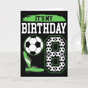 Carte C'est ma fête d'anniversaire de football 8 ans 8e