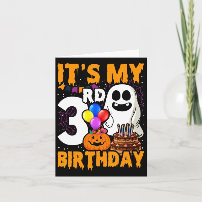Carte C'est ma fête d'anniversaire Ghost Pumpkin Hallowe (Devant)