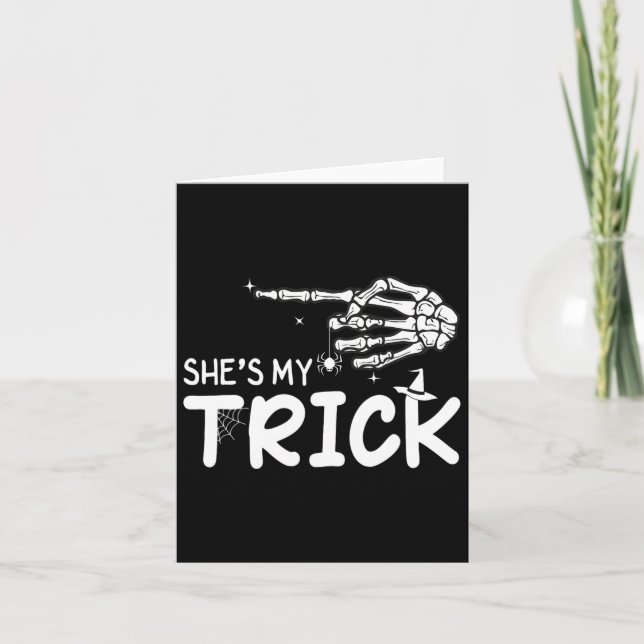 Carte C'est ma petite cochonne Couples Squelette Hallowe (Devant)