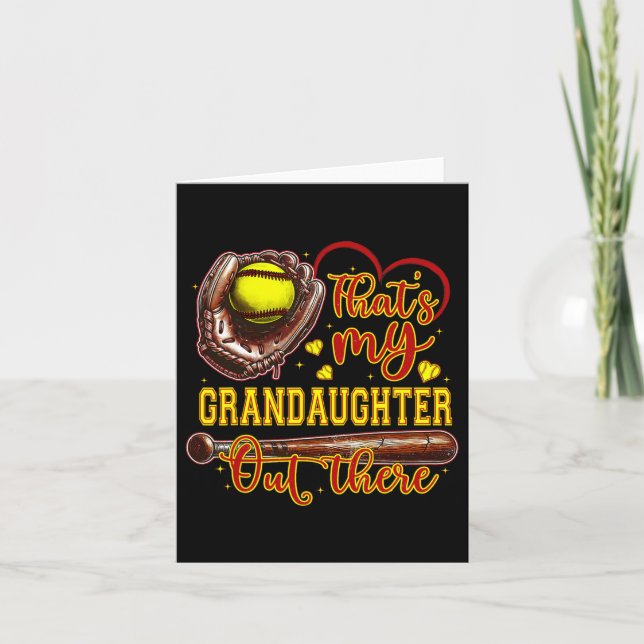 Carte C'est ma petite-fille là-bas grand-mère de softbal (Devant)