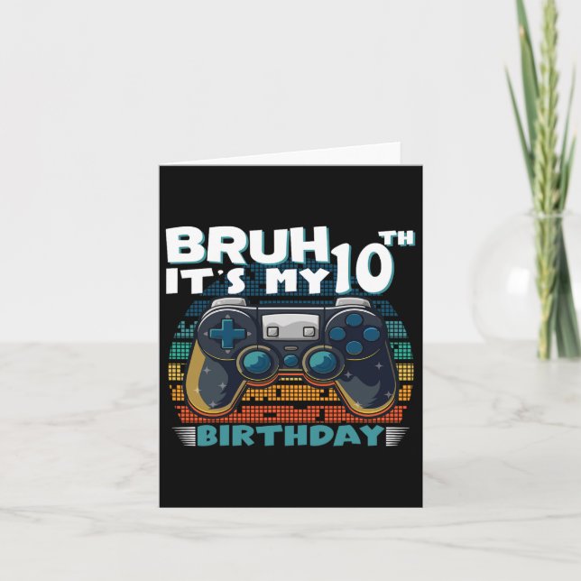 Carte C'est mon 10e anniversaire 10 ans jeu vidéo Cool (Devant)