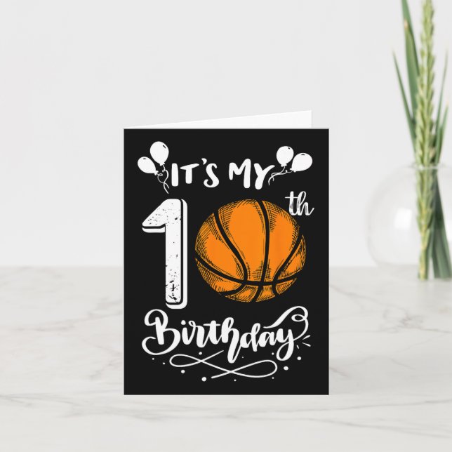 Carte C'est mon 10e anniversaire Bysketbyll Player 10 An (Devant)