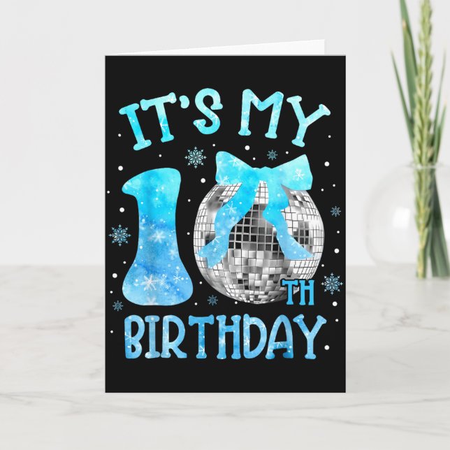 Carte C'est mon 10ème anniversaire Coquette Bow Disco 10 (Devant)