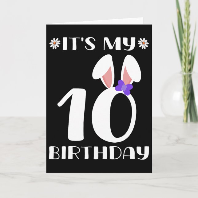 Carte C'est mon 10ème anniversaire Joyeuse fête de Pâque (Devant)