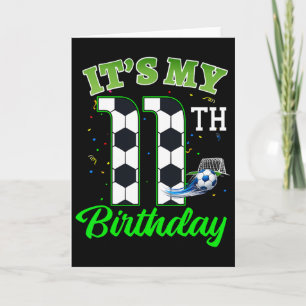 Carte C'est mon 11e anniversaire Footll Garçon Fille Enf