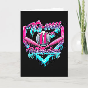 Carte C'est mon 11e anniversaire garçon Bysebyll Drip 11