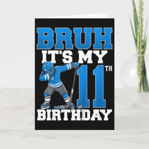 Carte C'est mon 11ème anniversaire de hockey sur glace 1