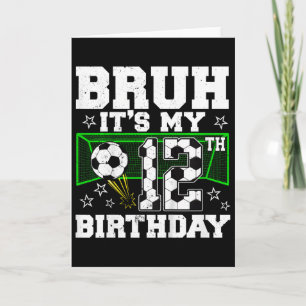 Carte C'est mon 12e anniversaire garçon football 12 ans