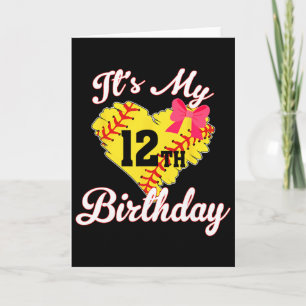 Carte C'est mon 12e anniversaire Softll Girl 12 ans