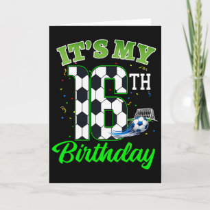Carte C'est mon 16e anniversaire Footll Garçon Fille Enf
