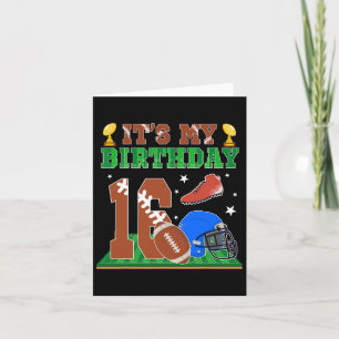 Carte C'est mon 16e anniversaire garçon 16 ans Football