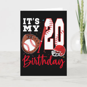 Carte C'est mon 20e anniversaire 20 ans Joueur de baseba