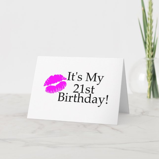 Carte C'est mon 21e anniversaire (Kiss) (Devant)
