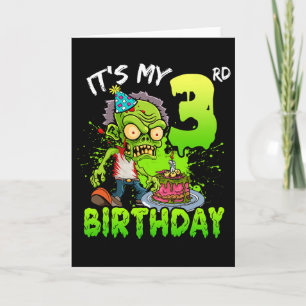 Carte C'est mon 3e anniversaire Zombie Lover 3 ans Garço