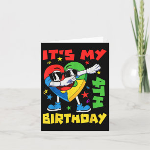 Carte C'est mon 4ème anniversaire Dabbing Puzzle Pièces 