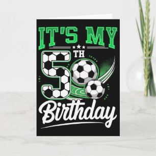 Carte C'est mon 5ème anniversaire garçon football Ll 5 a
