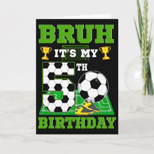 Carte C'est mon 5ème anniversaire garçon thème de foot 