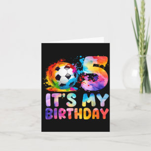 Carte C'est mon 5ème anniversaire Thème de fille de foot