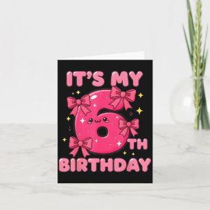 Carte C'est mon 6ème anniversaire Coquette Fille au Ruba