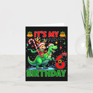 Carte C'est mon 6ème anniversaire Xmas Renne qui monte u