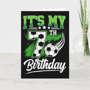 Carte C'est mon 7e anniversaire garçon ballon de footbal