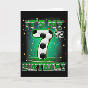Carte C'est mon 7e anniversaire Garçons Football 7 ans P