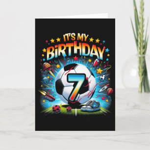 Carte C'est mon 7e anniversaire garçons football Footbyl