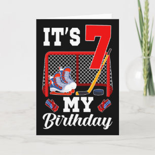 Carte C'est mon 7e anniversaire Thème de hockey sur glac