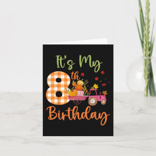 Carte C'est mon 8e anniversaire 8 ans Citrouille Fall Fa