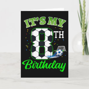 Carte C'est mon 8e anniversaire Footll Garçon Fille Enfa