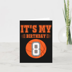 Carte C'est mon 8e anniversaire garçon 8 ans Bysketbyll