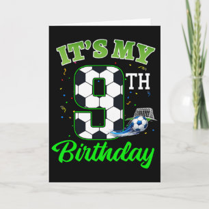 Carte C'est mon 9e anniversaire Footll Garçon Fille Enfa