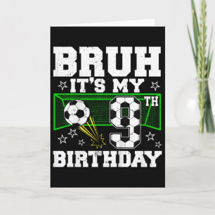 Carte C'est mon 9e anniversaire garçon football 9 ans