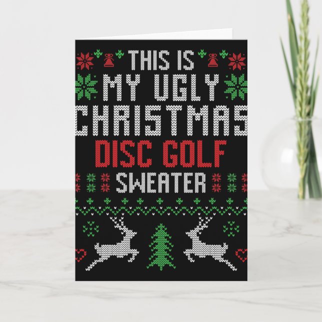 Carte C'est mon affreux pull de Noël pour disque de golf (Devant)