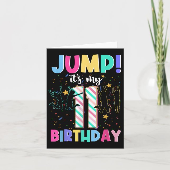 Carte C'est Mon Anniversaire 11 Ans Jumper 11 Ans Saut (Devant)