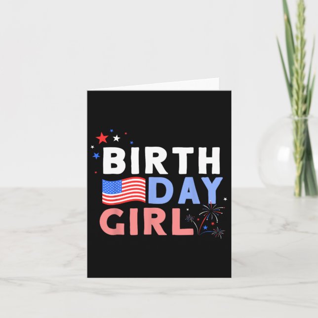 Carte C'est mon anniversaire 4 juillet design pour les f (Devant)