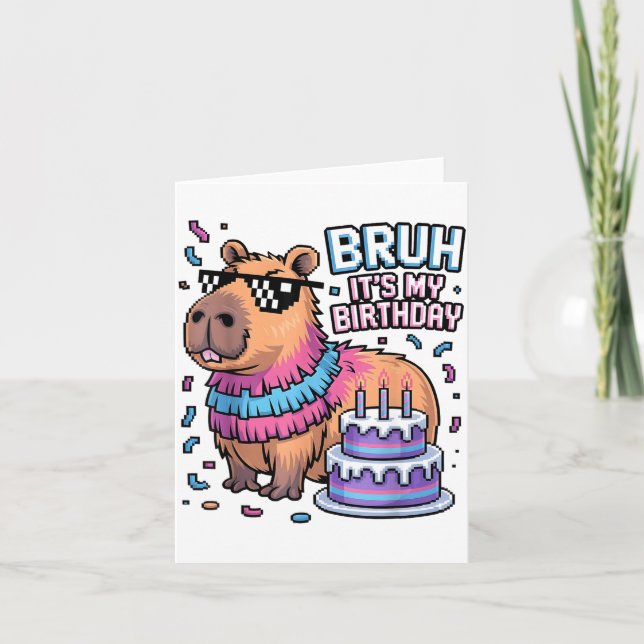 Carte C'est mon anniversaire Capybara Nata Garçon Fille  (Devant)