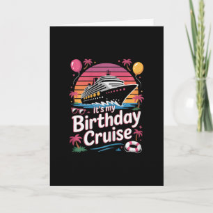 Carte C'est mon anniversaire Croisière Mignonne Rose Voy