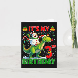 Carte C'est mon anniversaire de 3 ans Xmas Bonhomme de n
