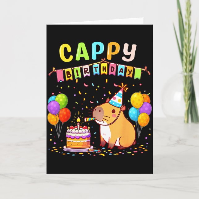 Carte C'est mon anniversaire filles amateurs de capybara (Devant)