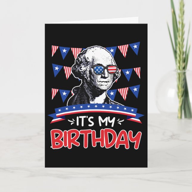 Carte C'est mon anniversaire Jour de l'Indépendance Geor (Devant)