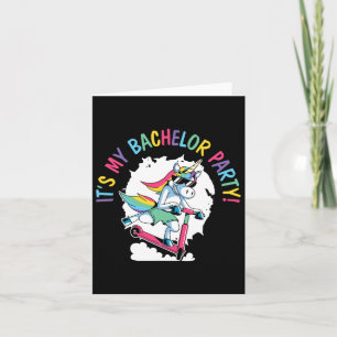 Carte C'est mon Bachelor Party Unicorn Groom Mariage Mar