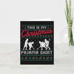 Carte C'Est Mon Chandail Lacrosse De Pajama De Noël