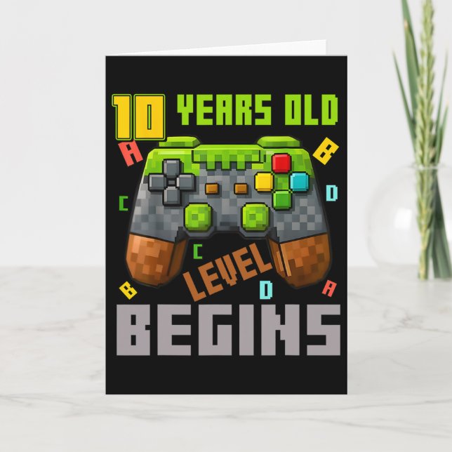 Carte C'est mon contrôleur de jeu pixelisé pour mon 10e  (Devant)