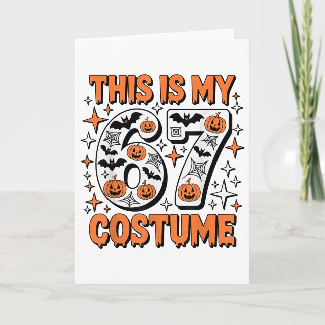 Carte C'est mon costume 67 6 7 Mème Gen Alpha Halloween (Devant)
