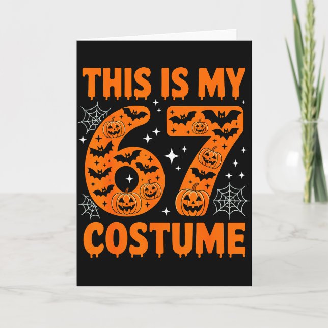 Carte C'est mon costume 67 6 7 Mème Gen Alpha Halloween (Devant)