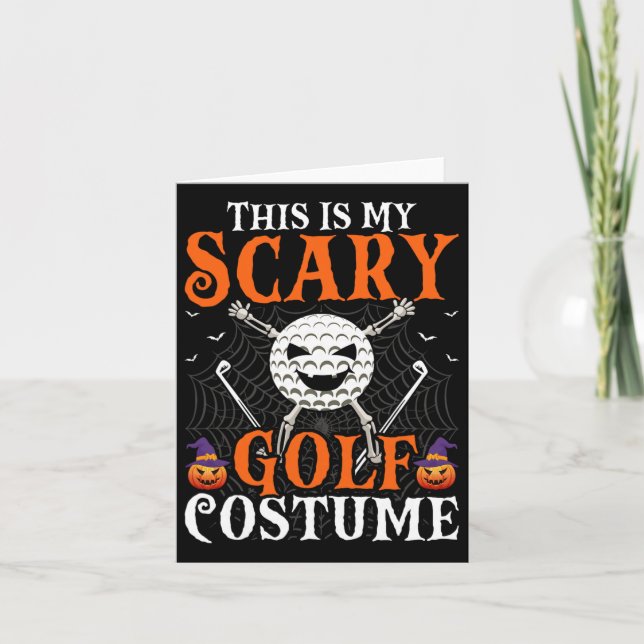 Carte C'Est Mon Costume De Golf Effrayant Halloween Skel (Devant)