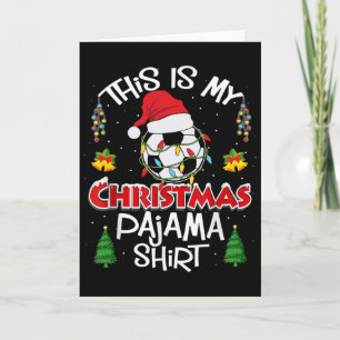 Carte C'est mon joueur de football en pyjama de Noël