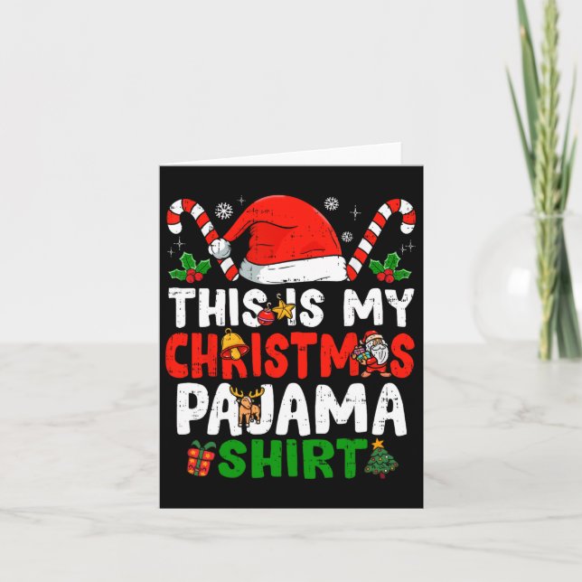 Carte C'Est Mon Jour De Noël En Pyjama (Devant)